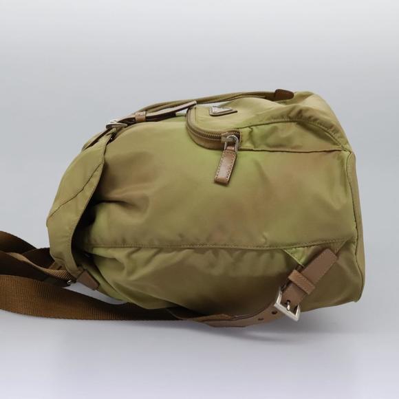PRADA Backpack Nylon Beige Brown Silver Auth bs22981 - Picture 3 of 16